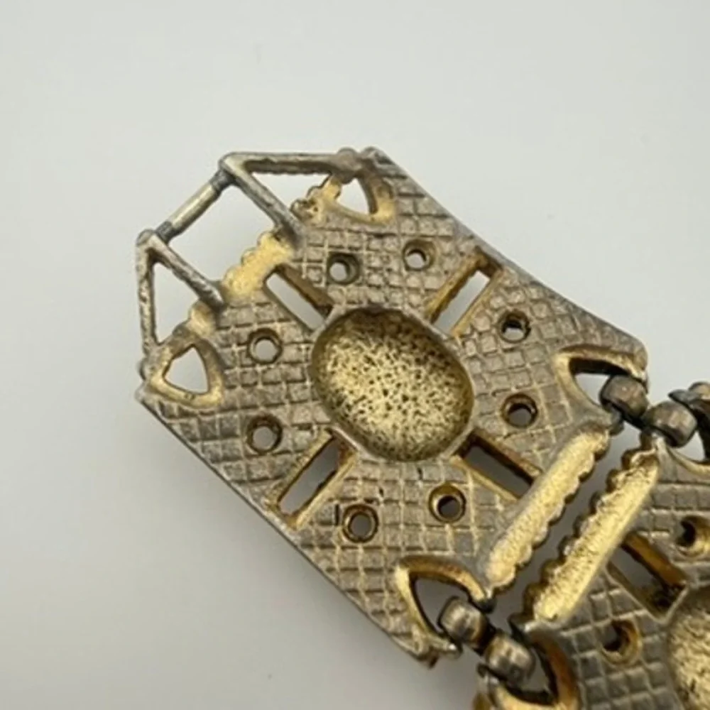 Sarah Coventry Granada Multi-Color Bracelet Faux Stone Panel Vintage Granada